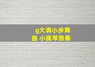 g大调小步舞曲 小提琴独奏